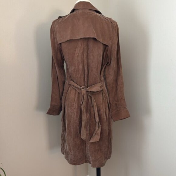 Anthropologie x Moth Carrie Belted Trench Coat Open Front Belted Coat Sz S - Picture 12 of 16